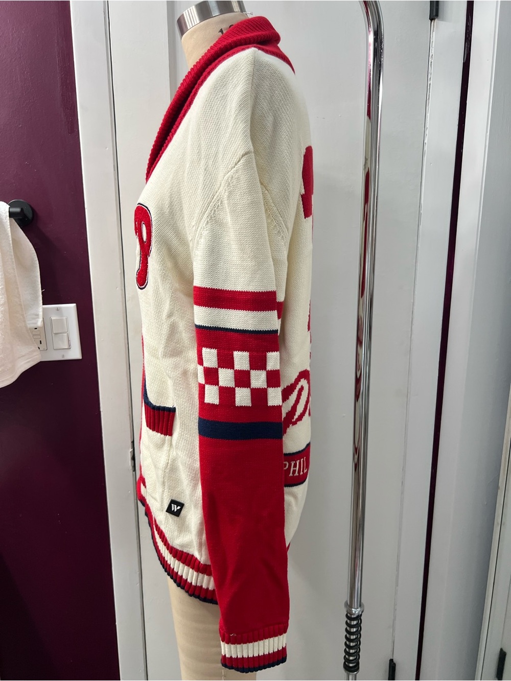 Genuine Merchandise Red & Cream Knit Cardigan - Picture 4 of 9